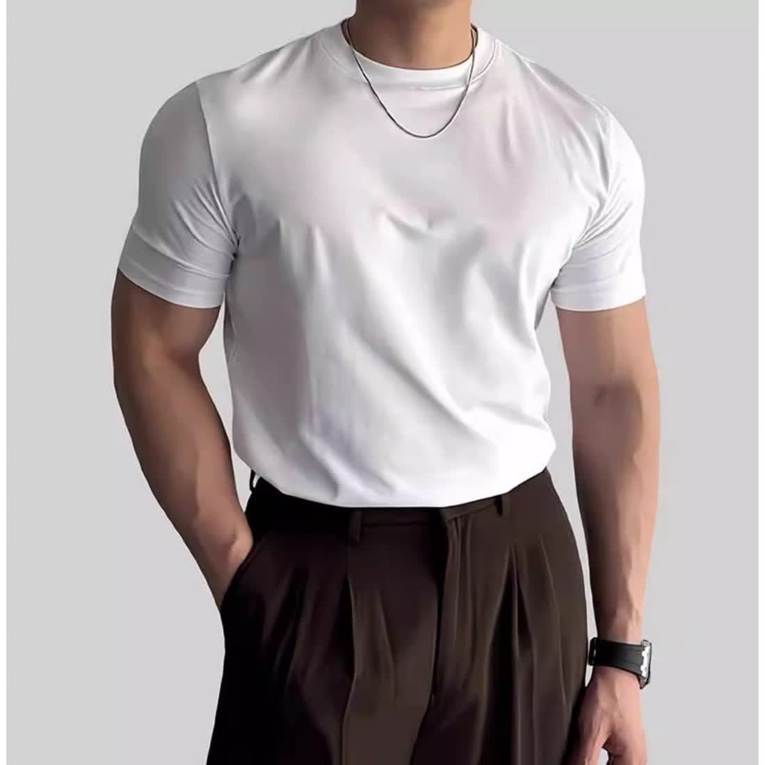Sports Fitness Clothes Closed Short-sleeved T-shirt Men